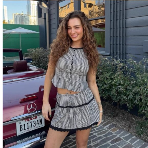 Reformation Valetta Two Piece - Remy Check - Picture 2 of 9